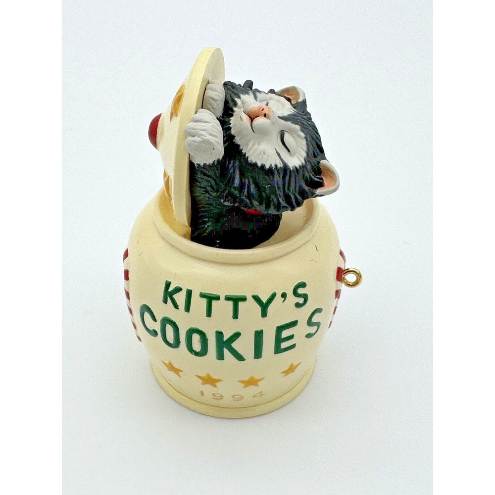 Hallmark Keepsake CAT NAPS #1 Series 1994 Kittys Cookie Jar Xmas  Ornament